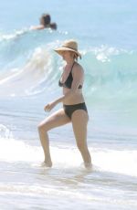 UMA THURMAN in Bikini on the Beach in St Barth 04/01/2017