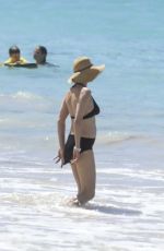 UMA THURMAN in Bikini on the Beach in St Barth 04/01/2017