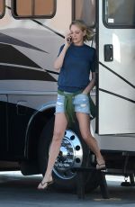UMA THURMAN on the Set of a Commercial on the Beach in Florida 04/26/2017