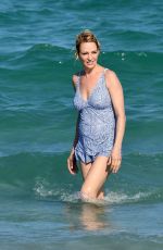 UMA THURMAN on the Set of a Commercial on the Beach in Florida 04/26/2017