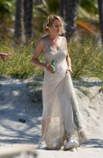 UMA THURMAN on the Set of a Commercial on the Beach in Florida 04/26/2017