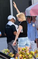 UMA THURMAN on the Set of a Commercial on the Beach in Florida 04/26/2017