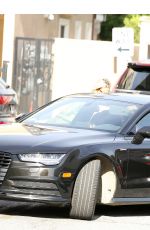 VANESSA HUDGENS Gets a Flat Tire while Shopping with STELLA in Los Angeles 04/28/2017