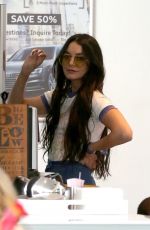 VANESSA HUDGENS Gets a Flat Tire while Shopping with STELLA in Los Angeles 04/28/2017