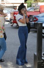 VANESSA HUDGENS Gets a Flat Tire while Shopping with STELLA in Los Angeles 04/28/2017