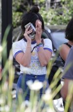VANESSA HUDGENS Gets a Flat Tire while Shopping with STELLA in Los Angeles 04/28/2017