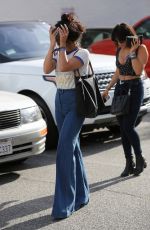 VANESSA HUDGENS Gets a Flat Tire while Shopping with STELLA in Los Angeles 04/28/2017