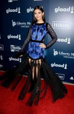 VICTORIA JUSTICE at 2017 Glaad Media Awards in Los Angeles 04/01/2017