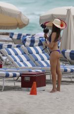 XENIA TCHOUMITCHEVA in Bikini on the Beach in Miami 04/22/2017
