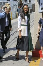 ZOE SALDANA Arrives at Chris Pratt