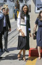 ZOE SALDANA Arrives at Chris Pratt