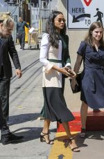 ZOE SALDANA Arrives at Chris Pratt