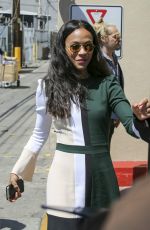 ZOE SALDANA Arrives at Chris Pratt