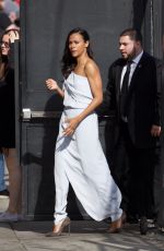 ZOE SALDANA Arrives at Jimmy Kimmel Live in Los Angeles 04/17/2017