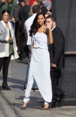 ZOE SALDANA Arrives at Jimmy Kimmel Live in Los Angeles 04/17/2017