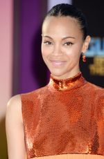 ZOE SALDANA at Guardians of the Galaxy Vol. 2 Premiere in Hollywood 04/19/2017