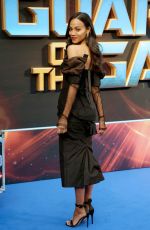 ZOE SALDANA at Guardians of the Galaxy Vol. 2 Premiere in London 04/24/2017
