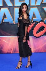 ZOE SALDANA at Guardians of the Galaxy Vol. 2 Premiere in London 04/24/2017