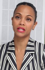 ZOE SALDANA at Guardians of the Galaxy Vol. 2 Press Conference in Los Angeles 04/20/2017