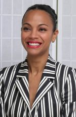ZOE SALDANA at Guardians of the Galaxy Vol. 2 Press Conference in Los Angeles 04/20/2017