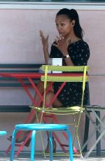 ZOE SALDANA Out for Lunch in Los Angeles 04/14/2017