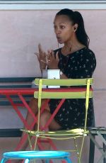 ZOE SALDANA Out for Lunch in Los Angeles 04/14/2017