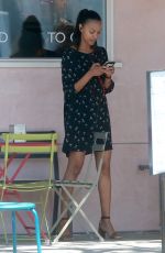 ZOE SALDANA Out for Lunch in Los Angeles 04/14/2017