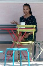 ZOE SALDANA Out for Lunch in Los Angeles 04/14/2017