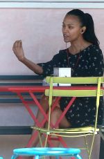 ZOE SALDANA Out for Lunch in Los Angeles 04/14/2017
