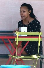ZOE SALDANA Out for Lunch in Los Angeles 04/14/2017
