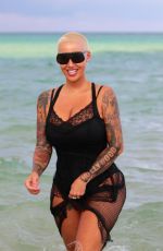 AMBER ROSE at a Beach in Miami 05/14/2017