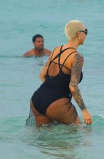 AMBER ROSE at a Beach in Miami 05/14/2017