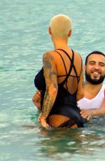 AMBER ROSE at a Beach in Miami 05/14/2017