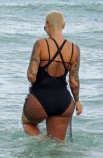 AMBER ROSE in Swimsut at a Beach in Miami 05/15/2017