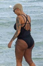 AMBER ROSE in Swimsut at a Beach in Miami 05/15/2017