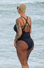 AMBER ROSE in Swimsut at a Beach in Miami 05/15/2017