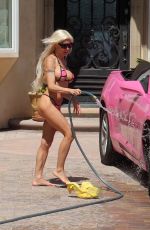 ANGELIQUE FRENCHY MORGAN in Bikini Washing Her Pink Camaro 05/22/2017