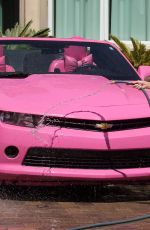 ANGELIQUE FRENCHY MORGAN in Bikini Washing Her Pink Camaro 05/22/2017