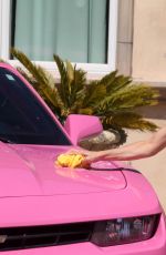 ANGELIQUE FRENCHY MORGAN in Bikini Washing Her Pink Camaro 05/22/2017