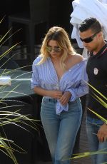 ASHLEY BENSON in Jeans Leaves Martinez Beach in Cannes 05/21/2017