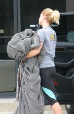 ASHLEY GREENE in Leggings at a Gas Station in Los Angeles 05/09/2017