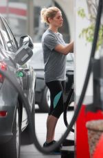 ASHLEY GREENE in Leggings at a Gas Station in Los Angeles 05/09/2017