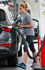 ASHLEY GREENE in Leggings at a Gas Station in Los Angeles 05/09/2017