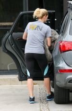 ASHLEY GREENE in Leggings at a Gas Station in Los Angeles 05/09/2017