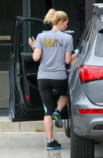ASHLEY GREENE in Leggings at a Gas Station in Los Angeles 05/09/2017