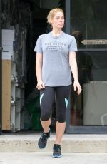 ASHLEY GREENE in Leggings at a Gas Station in Los Angeles 05/09/2017