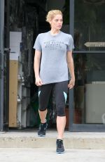 ASHLEY GREENE in Leggings at a Gas Station in Los Angeles 05/09/2017