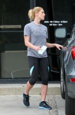 ASHLEY GREENE in Leggings at a Gas Station in Los Angeles 05/09/2017
