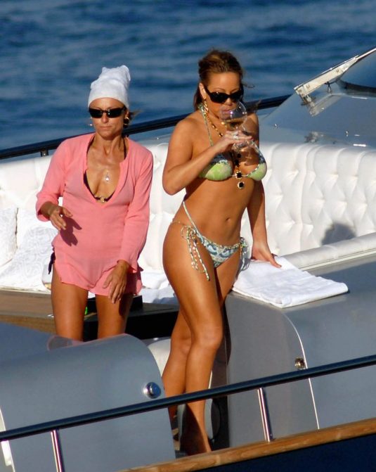 Best From The Past Mariah Carey In Bikini At A Boat In Capri Hawtcelebs