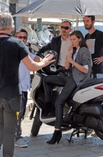BIANCA BALTI on the Set of a OVS Commercial in Milan 05/29/2017